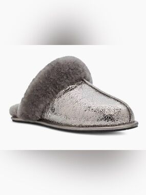 UGG Scuffette II Metallic Sparkle Slippers in Gunmetal.
